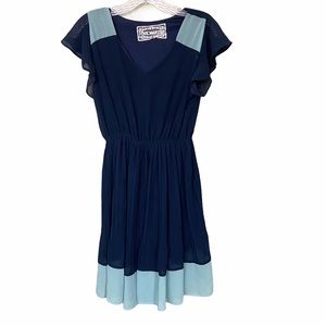 Pink Martini Sz Sm Chiffon Pleated Dress